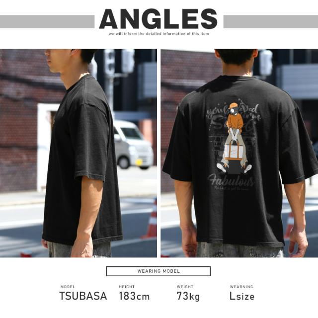 Tシャツ・半袖・メンズ・レディース・半袖Tシャツ・トップス・ピグメント・ハードウォッシュ・ウォッシュ加工・ガール・イラスト・プリント・ロゴ・オーバーサイズ・大きいサイズ・クルーネック・カジュアル・ストリート・ユニセックス 11