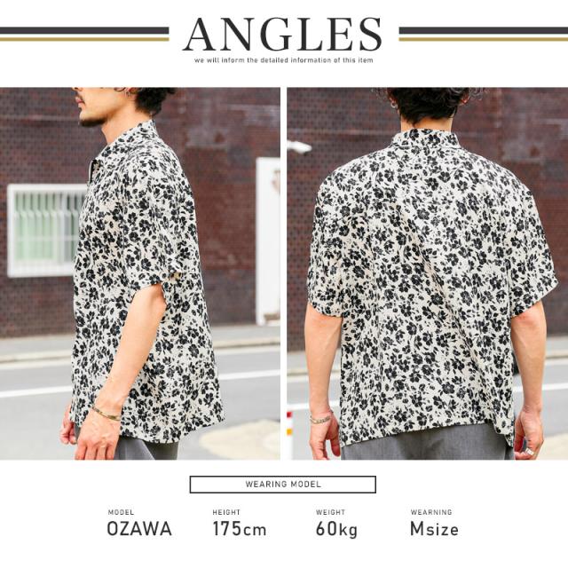 シャツ・半袖・メンズ・半袖シャツ・カーディガン・羽織・ライトアウター・花柄・フラワー・総柄・楊柳・クレープ素材・プリーツ・薄手・ダブルジップ・オープンジップ・オーバーサイズ・大きいサイズ・ゆったり・ホワイト・白・モカ・茶・夏・春・秋・20代・30代・40代 9