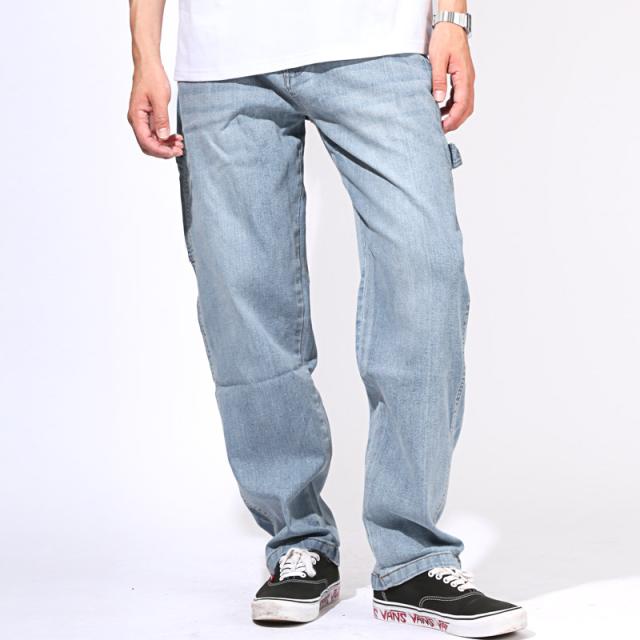 デニムパンツ・ペインターパンツ・ワイドパンツ・メンズ・ワークパンツ・ストレッチデニム・ユニセックス・ワークテイスト・ハンマーループ・リラックスシルエット・カジュアルボトム・大きいサイズ・伸縮性・無地・ポケット・通年・オールシーズン・ブルー・インディゴ 7