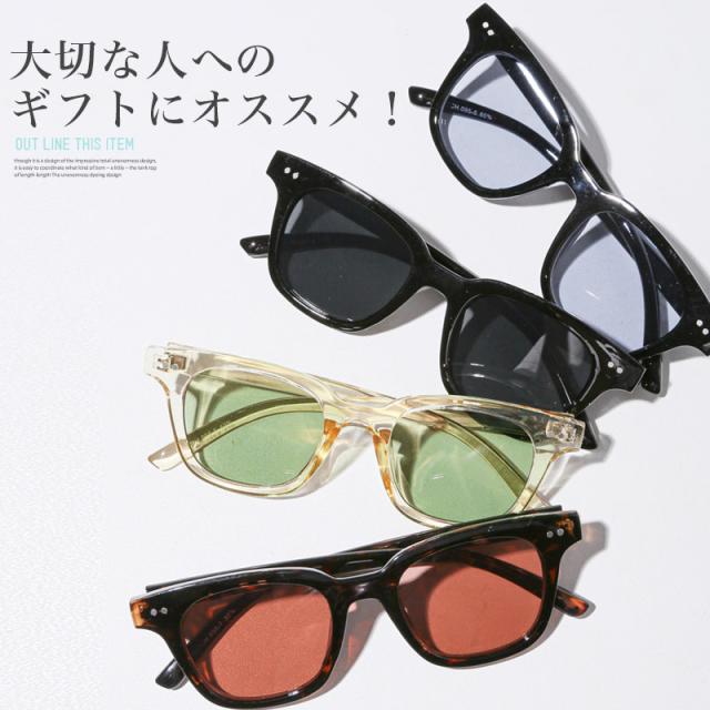 サングラス・メンズ・レディース・ユニセックス・UVカット・紫外線カット・ウェリントン・度なし・小顔・軽量・紫外線対策・黒縁・おしゃれ・ファッション・プレゼント・ギフト・フリーサイズ・ラグスタイル・LUXSTYLE・夏・サマー・アクセ 3