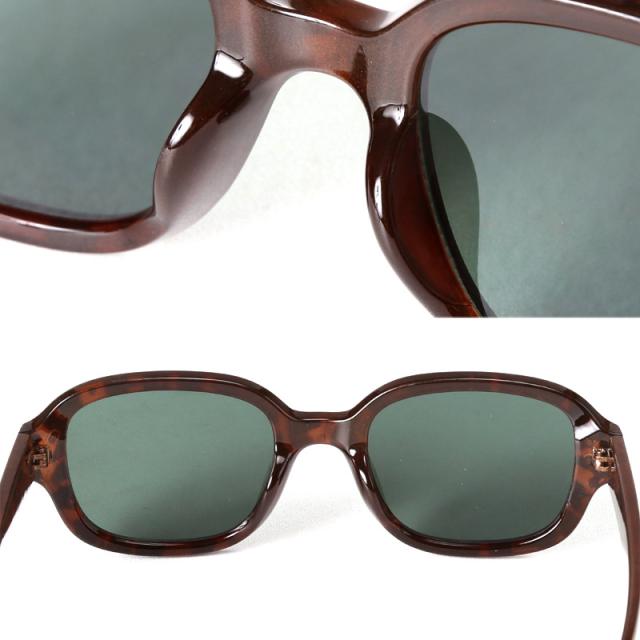 サングラス・メンズ・レディース・オーバルサングラス・ユニセックス・UVカット・紫外線カット・レトロ・スクエア・ウェリントン・おしゃれ・トレンド・度なし・ヴィンテージ調・大きい・夏・春・ブラック×スモークハーフ・デミ×グリーン・グレー×ライトスモーク 10