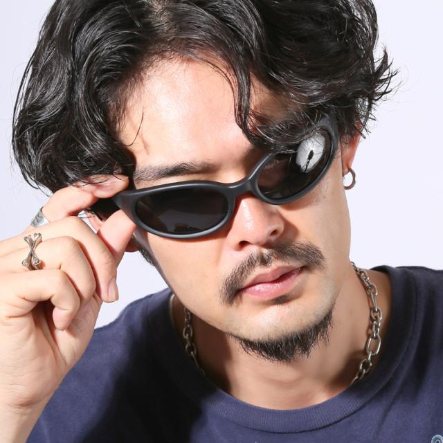 サングラス・メンズ・レディース・ユニセックス・UVカット・紫外線カット・キャットアイサングラス・オーバル・度なし・軽量・ハイカーブ・バイカーシェード・小顔・黒・白・つや消し・夏・サマー・モデル・セレブ・リゾート 4