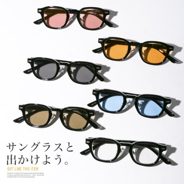 サングラス・メンズ・レディース・ユニセックス・UVカット・紫外線カット・紫外線対策・スクエア・ウェリントン・度なし・軽量・おしゃれ・小顔効果・黒縁・透明・クリアレンズ・カラーレンズ・夏・アクセ・伊達メガネ・セレブ・リゾート 3