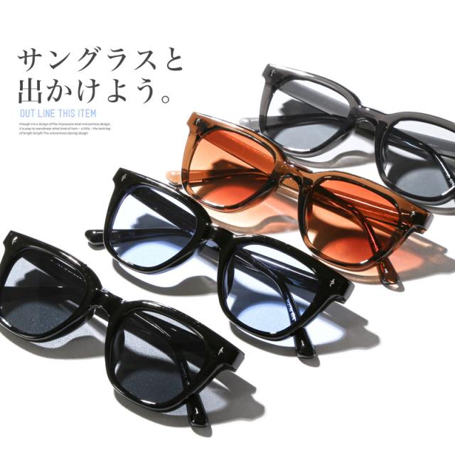 サングラス・メンズ・レディース・ユニセックス・ウェリントン・UVカット・紫外線カット・黒縁・クリアフレーム・小顔効果・おしゃれ・トレンド・度なし・カラーレンズ・グラデーション・プレゼント・ギフト・カジュアル・シンプル 3