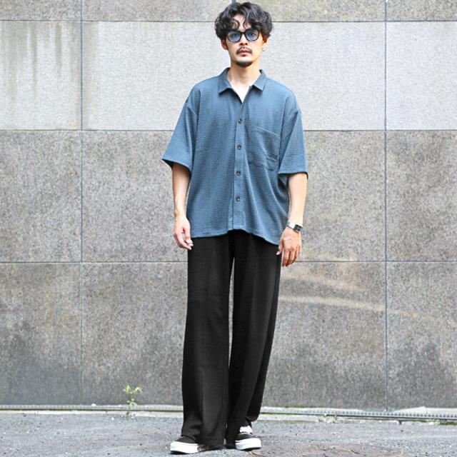 送料無料・ワイドパンツ・スウェットパンツ・イージーパンツ・メンズ・パンツ・ボトムス・スラックス・ズボン・ジャージ・センタープレス・タック・バルーン・ウエストゴム・無地・レーヨン・太め・フルレングス・外出用・韓国・ダンス・黒・紺・レディース・伸縮性・脚長 6