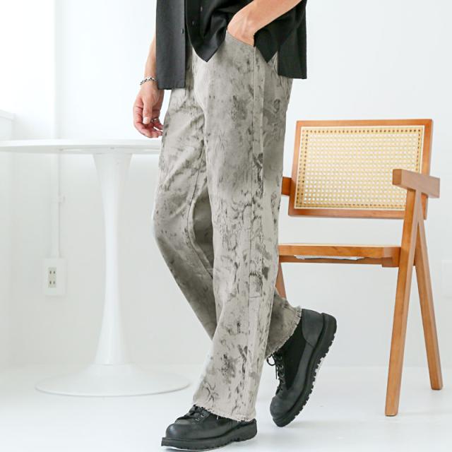 送料無料・デニムパンツ・メンズ・レディース・デニム・ワイドパンツ・ジーンズ・ジーパン・ワイドデニム・バギーパンツ・バギーデニム・ヴィンテージ・古着・アシッドウォッシュ・ウォッシュ加工・タイダイ・ムラ染め・オーバーサイズ・フレア・ストレート・グレー・M・L 7