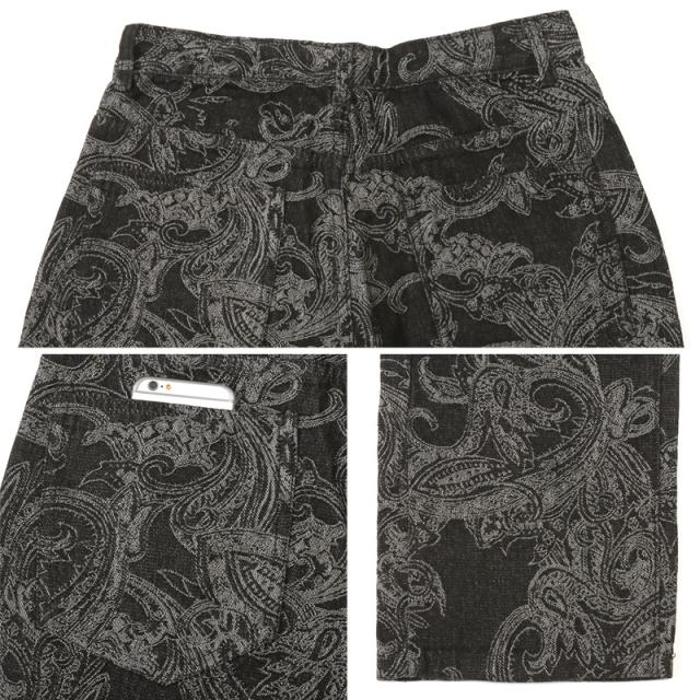 送料無料・デニムパンツ・メンズ・デニム・テーパードパンツ・テーパードデニム・ペイズリー柄・総柄・柄パンツ・ジーンズ・ジーパン・ボトムス・派手・おしゃれ・ヴィンテージ・ビンテージ・古着系・韓国・韓国ファッション・ストリート・カジュアル・ブルー・ブラック 12