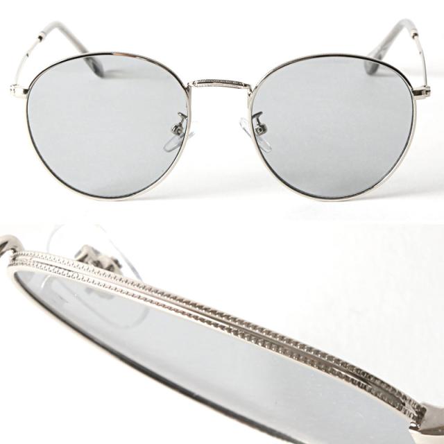 サングラス・レディース・メンズ・ボストンサングラス・UVカット・紫外線対策・カラーレンズ・メタル・細フレーム・細縁・銀縁・シルバー・紋様・高級感・眼鏡・伊達眼鏡・伊達メガネ・おしゃれ・UV400・プチプラ・運転用・ドライブ・小顔効果・グレー・ベージュ・ブルー 12