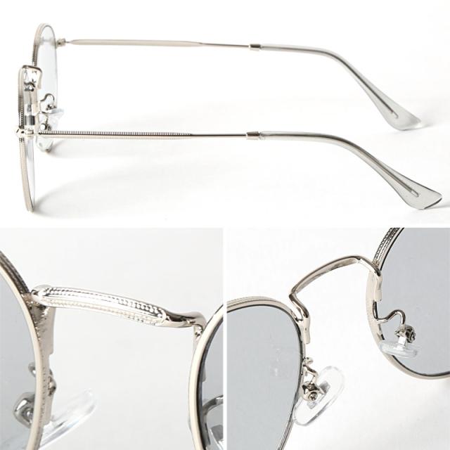 サングラス・レディース・メンズ・ボストンサングラス・UVカット・紫外線対策・カラーレンズ・メタル・細フレーム・細縁・銀縁・シルバー・紋様・高級感・眼鏡・伊達眼鏡・伊達メガネ・おしゃれ・UV400・プチプラ・運転用・ドライブ・小顔効果・グレー・ベージュ・ブルー 13