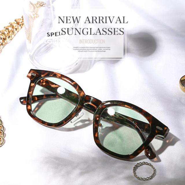 サングラス・レディース・メンズ・ウェリントンサングラス・スクエア・UVカット・紫外線対策・UV400・おしゃれ・カラーレンズ・伊達眼鏡・伊達メガネ・クリアレンズ・透明・度なし・黒縁・デミ・べっ甲・太め・太フレーム・太縁・小顔効果・運転用・ドライブ・ブルー 2