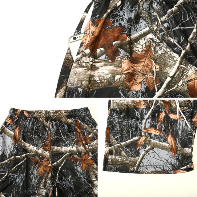 ショートパンツ・ショーツ・メンズ・ハーフパンツ・短パン・総柄・リアルツリー・カモフラージュ柄・カモフラ・迷彩・ミリタリー・膝上・メンズパンツ・イージーパンツ・メッシュ素材・通気性・涼しい・ストリート・運動・ブラック・グレー・ピンク・夏・春・秋・M・L 13