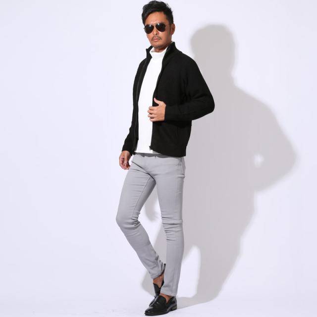 カーディガン・ニット・メンズ・カーデ・畦編み・片畦・スタンドネック・長袖・無地・杢・ミックス・アクリル100％・ボタン・暖か・あったか・おしゃれ・シンプル・春服・秋服・冬服・トップス・ライトアウター・カジュアル・上品 6