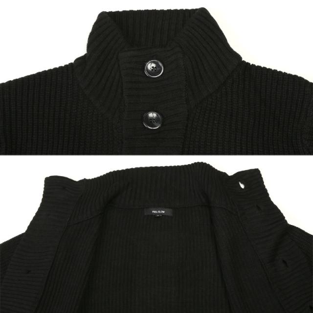 カーディガン・ニット・メンズ・カーデ・畦編み・片畦・スタンドネック・長袖・無地・杢・ミックス・アクリル100％・ボタン・暖か・あったか・おしゃれ・シンプル・春服・秋服・冬服・トップス・ライトアウター・カジュアル・上品 16