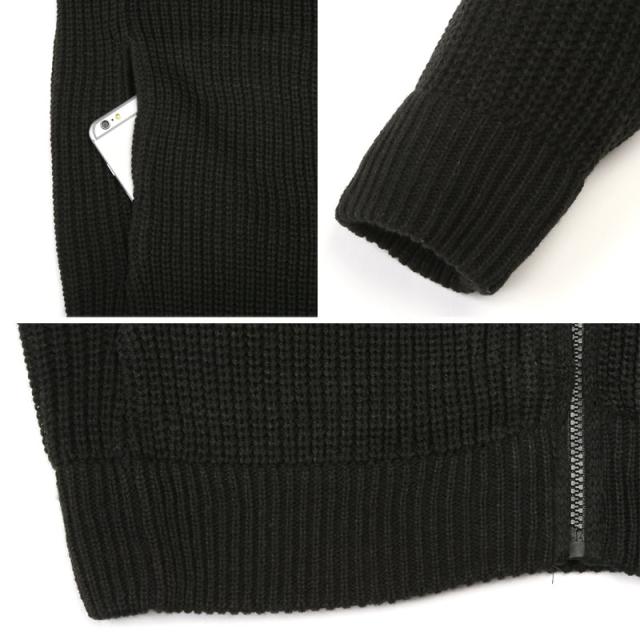 送料無料・ニットジャケット・メンズ・ニット・セーター・フルジップ・ファスナー・スタンドネック・畦編み・片畦・スタンドジャケット・ローゲージ・リブ編み・ハイネック・ジップアップ・フロントジップ・羽織りニット・オーバーサイズ・ゆったり・大きいサイズ 17