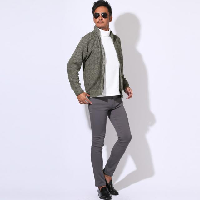 送料無料・ニットジャケット・メンズ・ニット・セーター・フルジップ・ファスナー・スタンドネック・畦編み・片畦・スタンドジャケット・ローゲージ・リブ編み・ハイネック・ジップアップ・フロントジップ・羽織りニット・オーバーサイズ・ゆったり・大きいサイズ 10