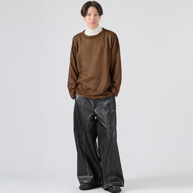 revertical・リバーティカル・ニット・長袖・メンズ・レディース・透かし編みニット・ブランド・レイヤード・重ね着・アクリル・メッシュニット・レース編み・アイレットニット・シアーニット・モヘアタッチ・オープンワークニット・黒・白・茶・青・緑・オレンジ・秋 10