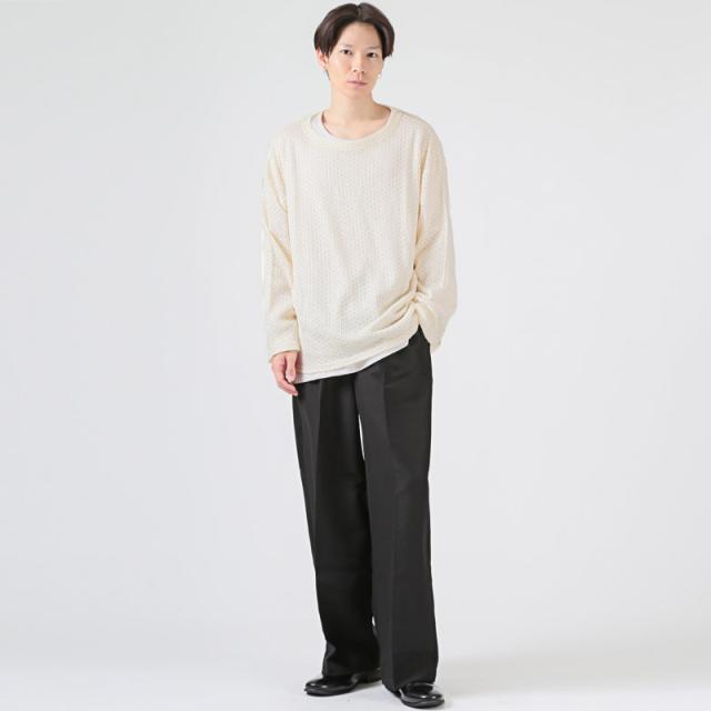 revertical・リバーティカル・ニット・長袖・メンズ・レディース・透かし編みニット・ブランド・レイヤード・重ね着・アクリル・メッシュニット・レース編み・アイレットニット・シアーニット・モヘアタッチ・オープンワークニット・黒・白・茶・青・緑・オレンジ・秋 8