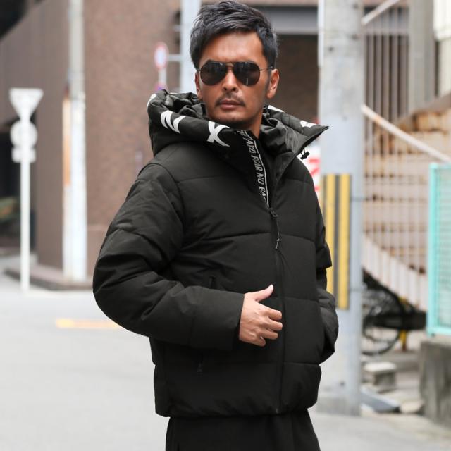 中綿ジャケット・ブルゾン・メンズ・フェイクダウン・暖か・あったか・撥水・防風・フード付き・ロゴ・プリント・大きいサイズ・厚手・防寒・アウトドア・登山・おしゃれ・秋服・冬服・ユニセックス・カジュアル・ストリート 7