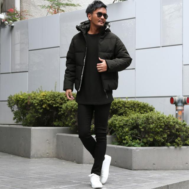 中綿ジャケット・ブルゾン・メンズ・フェイクダウン・暖か・あったか・撥水・防風・フード付き・ロゴ・プリント・大きいサイズ・厚手・防寒・アウトドア・登山・おしゃれ・秋服・冬服・ユニセックス・カジュアル・ストリート 8