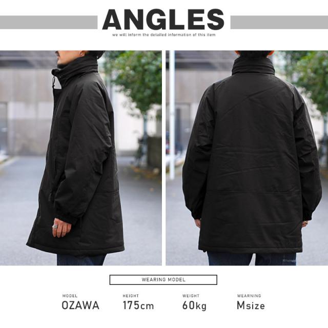 送料無料・中綿ジャケット・メンズ・中綿ブルゾン・モンスターパーカー・アウター・薄中綿・厚手・防寒・暖か・あったか・冬・真冬・ミリタリージャケット・フード付き・フード収納・スタンドネック・雪・フェイクダウンジャケット・モッズコート・ブラック・黒・M・L 8