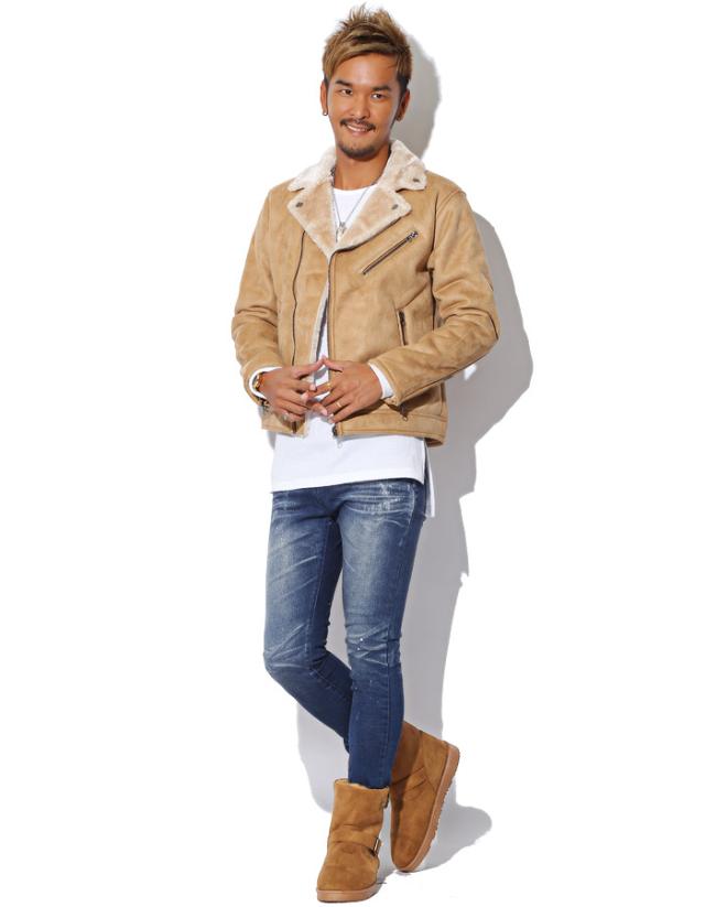 BITTER ビター系 ムートンブーツ メンズ 靴 ブーツ ムートン エンジニアブーツ ショートブーツ ボア ファー シューズ スウェード フェイク カモフラ 迷彩 カモ柄 デニム お兄系 ファッション 8