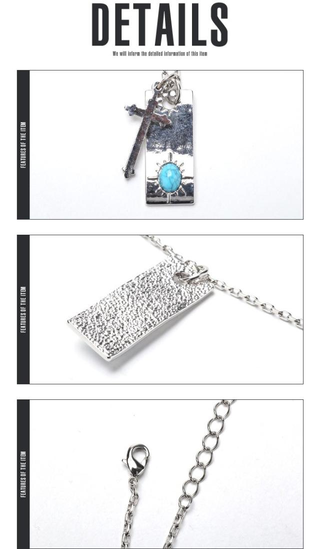 ネックレス メンズ ペンダント ターコイズ クロス アクセサリー アクセ メンズアクセサリー ネイティブ サーフ シルバー シルバーアクセ BITTER ビター系 十字架 ファッション 8
