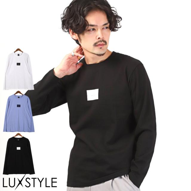 ロンTメンズ長袖Tシャツボックスロゴプリント【TRAP/U(トラップユー)ワンポイントBOXロゴプリントロンT】カットソートップスクルーネックワンポイント綿コットンストリート系カジュアルビター系BITTER春秋 1