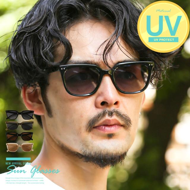 サングラス・メンズ・レディース・ウェリントンサングラス・ユニセックス・UVカット・紫外線カット・スクエアサングラス・スクエアフレーム・クリアフレーム・四角・大きめ・小顔・伊達眼鏡・伊達メガネ・おしゃれ・トレンド・度なし・夏・春・秋・冬・通年・アイウェア 1