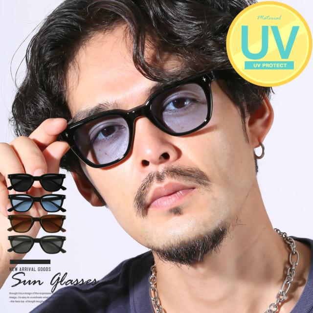 サングラス・メンズ・レディース・ユニセックス・ウェリントン・UVカット・紫外線カット・黒縁・クリアフレーム・小顔効果・おしゃれ・トレンド・度なし・カラーレンズ・グラデーション・プレゼント・ギフト・カジュアル・シンプル 1