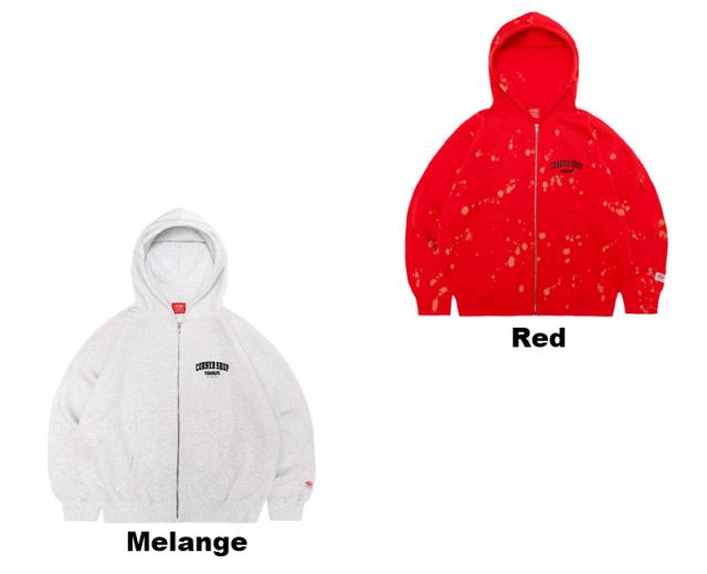 パラグラフ paragraph CORNER SHOP BLEACH PAINT ZIP-UP HOODIE NO.08-019 フルジップフーディー パーカー メンズ レディース トップス no-08-019