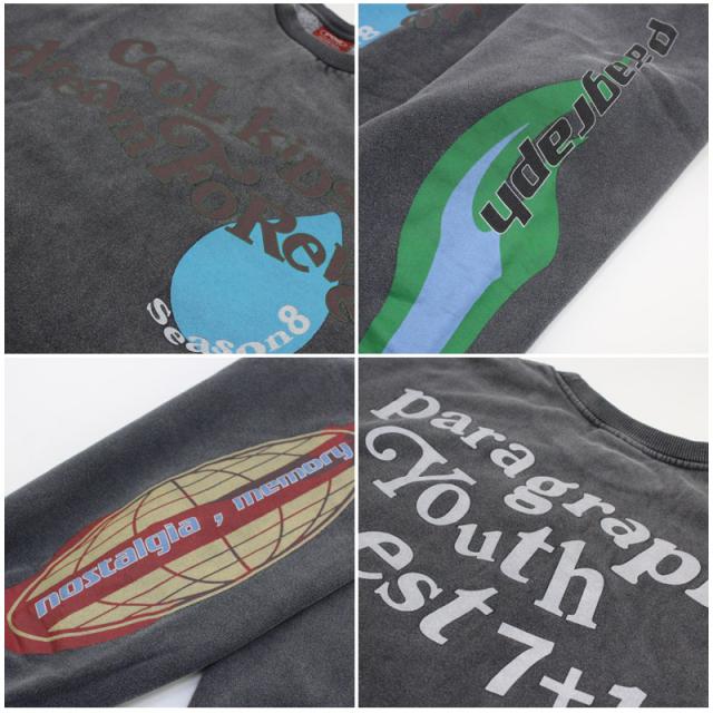 パラグラフ paragraph MESSAGE WASH SWEAT NO.08-055 メッセージ ウォッシュ クルーネック スウェット トレーナー メンズ レディース カットソー no-08-061