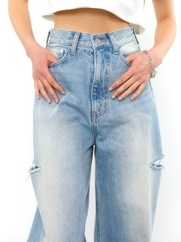 EMODA エモダ デニム パンツ レディース ワイド ゆったり サイド