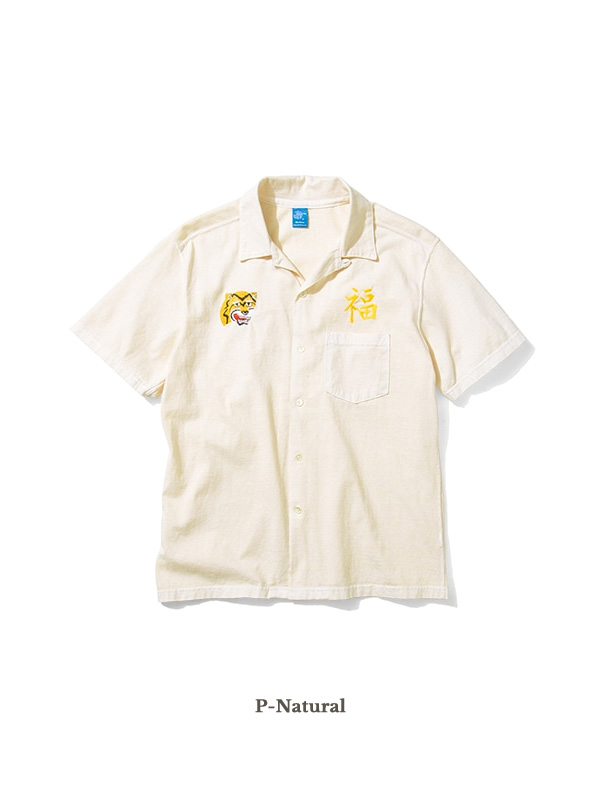 Good On グッドオン シャツ 半袖 メンズ レディース 綿 100 虎福 刺繍 ショート スリーブ オープン Tシャツ 数量限定商品 5.5oz Jersey ベトシャツ Tシャツ GOST-2316