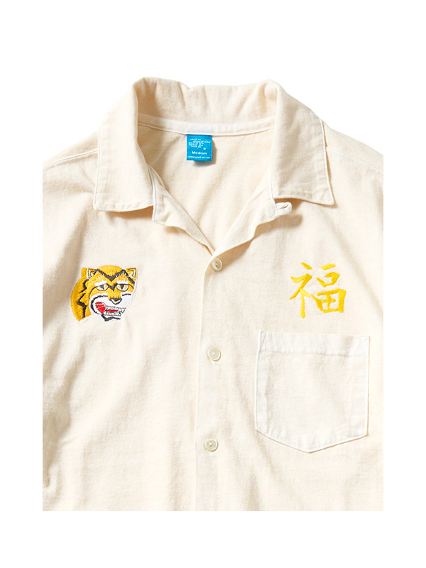 Good On グッドオン シャツ 半袖 メンズ レディース 綿 100 虎福 刺繍 ショート スリーブ オープン Tシャツ 数量限定商品 5.5oz Jersey ベトシャツ Tシャツ GOST-2316
