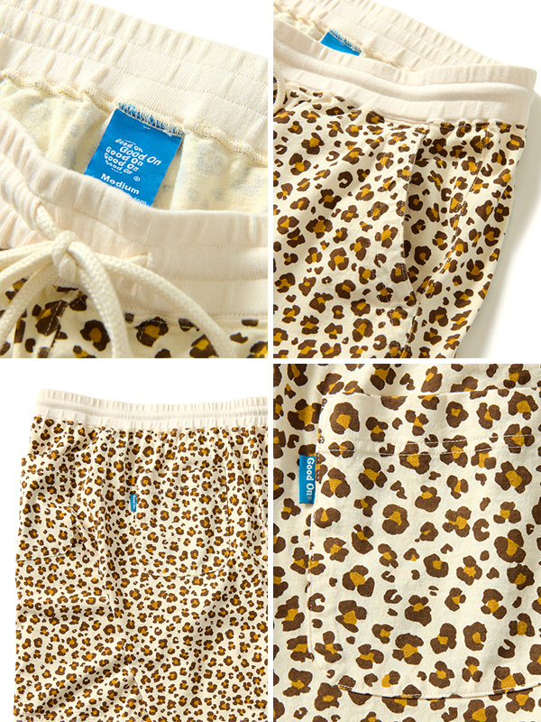 Good On グッドオン パンツ ショートパンツ メンズ レディース 綿 100 レオパード Tショーツ 数量限定商品 5.5oz Jersey オーバーダイ GOPT-2401