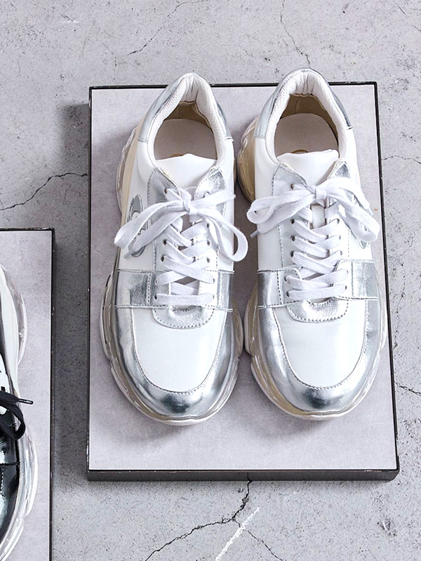 GYDA ジェイダ スニーカー レディース きれいめ 厚底 白 GD air motion ソール スニーカー 未来的 GD ホワイト シルバー ダッドスニーカー 6.5cm ソール 072531865801