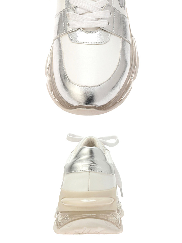 GYDA ジェイダ スニーカー レディース きれいめ 厚底 白 GD air motion ソール スニーカー 未来的 GD ホワイト シルバー ダッドスニーカー 6.5cm ソール 072531865801