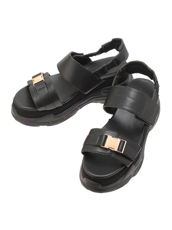 RESEXXY リゼクシー ダブル スリング スニーカー サンダル レディ—ス 厚底 厚底サンダル 厚底スニーカー 黒 ブラック アイボリー 美脚 脚長 ヒール 6.5cm 152431868201