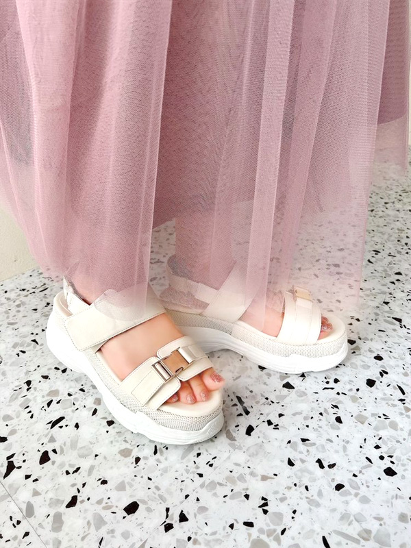 RESEXXY リゼクシー ダブル スリング スニーカー サンダル レディ—ス 厚底 厚底サンダル 厚底スニーカー 黒 ブラック アイボリー 美脚 脚長 ヒール 6.5cm 152431868201