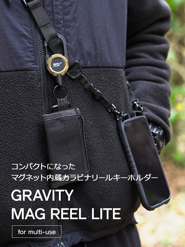 ROOT CO ルートコー マグネット内蔵型 カラビナ キーホルダー キーリング マグリール 登山 GRAVITY MAG REEL LITE  アウトドア キャンプ ｜au PAY マーケット