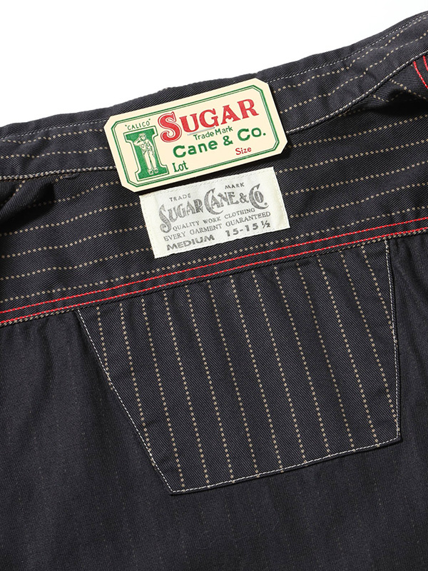 SUGAR CANE シュガーケーン シャツ ワーク ブラック ウォバッシュ ストライプ フィクションロマンス ドット ストライプ SC29585 8.5oz. BLACK WABASH STRIPE WORK SHIRT