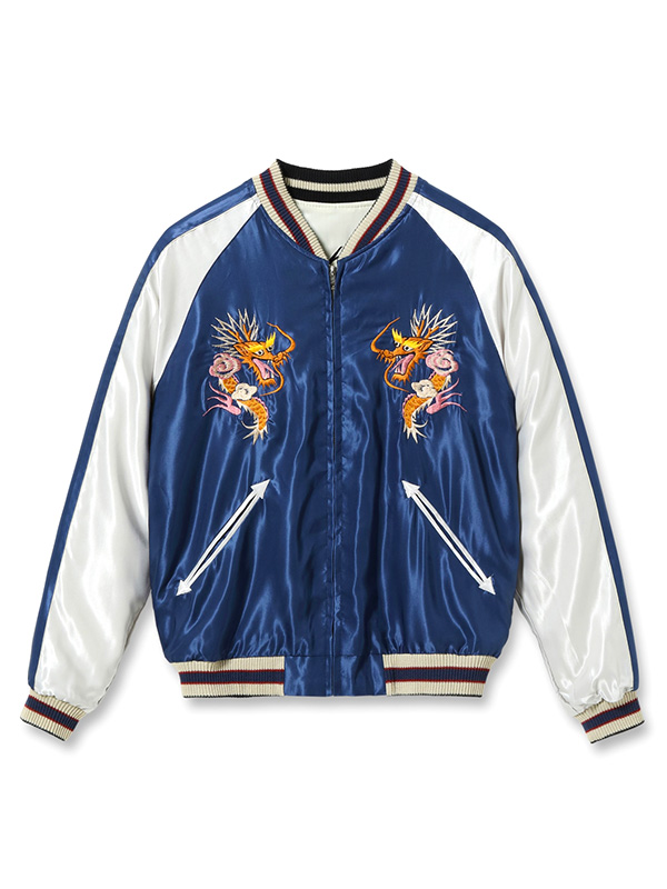 【おすすめ】テーラー東洋 スカジャン 虎 龍 鷲 M 黒 パープル おすすめ】テーラー東洋 スカジャン 虎 龍 鷲 M 黒 パープル