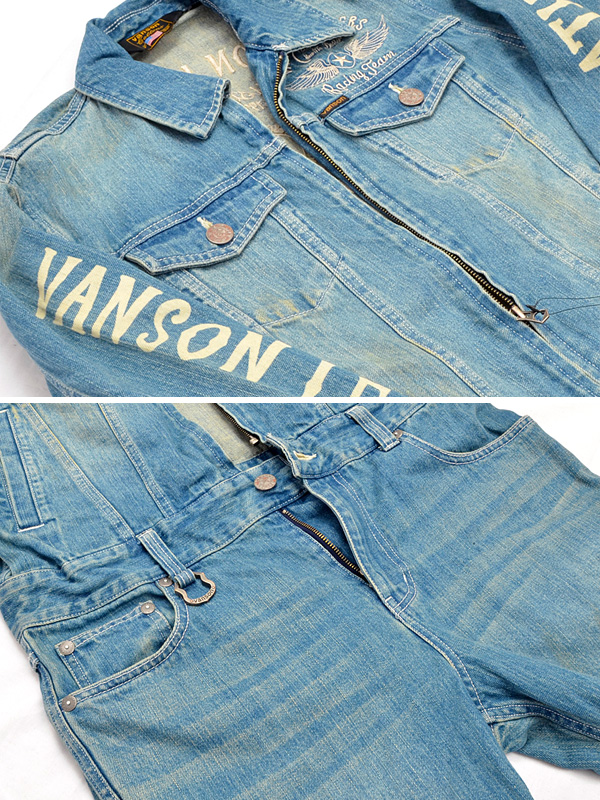 VANSON バンソン つなぎ デニム つなぎ オーバーオール VANSON バンソン つなぎ デニム メンズ レディース かっこいい
