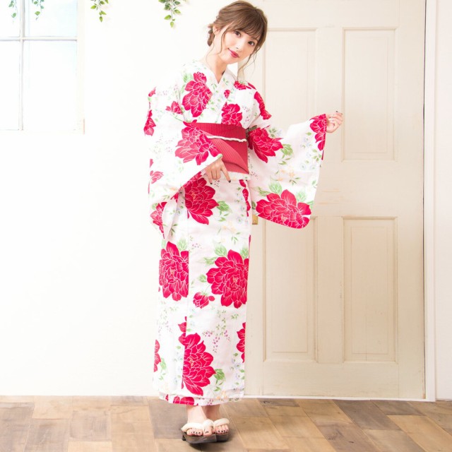 期間限定特価 レディース 簡単つくり帯 白 花 シンプル かわいい 大人女子の通販はau PAY マーケット - オトナ可愛いレディース通販 浴衣 2021年新作 女性浴衣4点セット (ゆかた 作り帯 下駄 着付本) 初心者OK 特価HOT