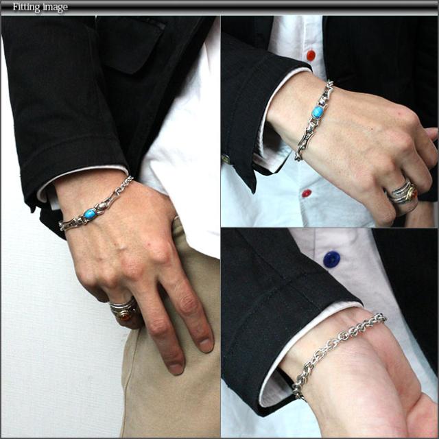 CHAFF DESIGN〔チャフ・デザイン〕ターコイズ　ブレスレット　シルバー CHAFF DESIGN〔チャフ・デザイン〕Leather Silver On Turquoise