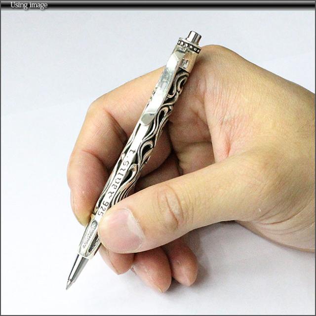 シルバー925 デザインボールペン ミニボールペン アラベスク