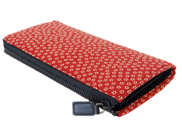 再入荷1番人気 印傳屋 送料無料 和柄のシンプルファスナー長財布 印伝 赤地白漆 小桜柄 2307 クライマックスセール Theblindtigerslidell Com