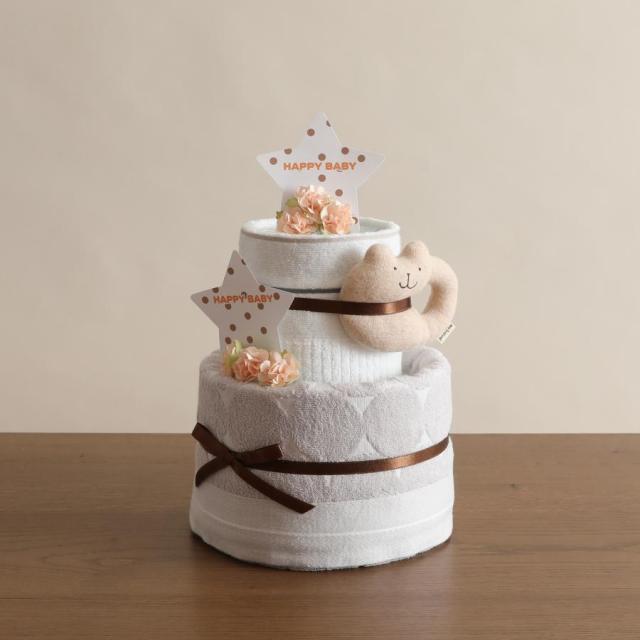 おむつケーキ・出産祝い 今治タオル オムツケーキ2段