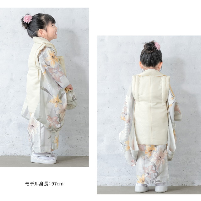 七五三　3歳　着物セット　箱付き　白 SOUBIEN 七五三 着物 3歳 販売 女の子 三歳 着物セット 被布