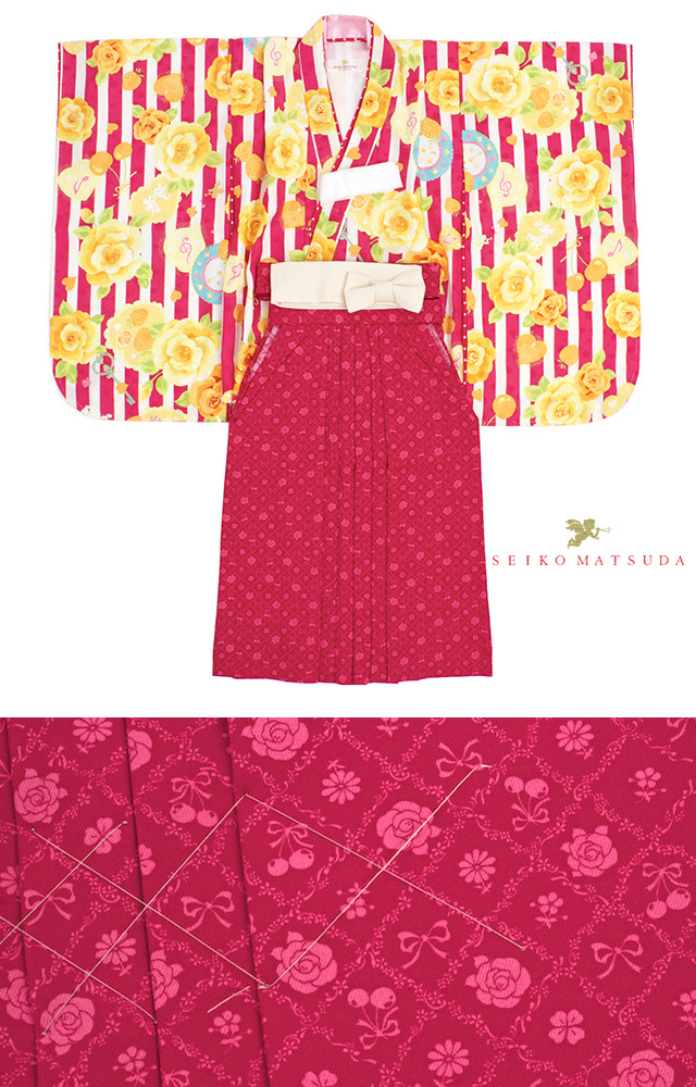 3歳-6歳七五三着物被布セットSEIKO MATSUDAブランドマーガレット 京都